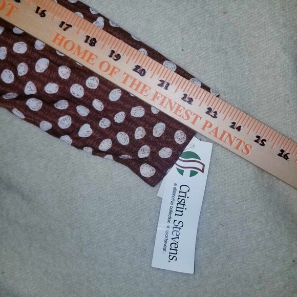 NWT Cristin Stevens Women's Brown Polkadot Blouse and Skirt VTG Set Size Medium - Picture 9 of 13